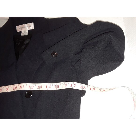 Jones New York Women's Blazer Size 6 Wool Blend Lined Double Breasted Black - Picture 4 of 8